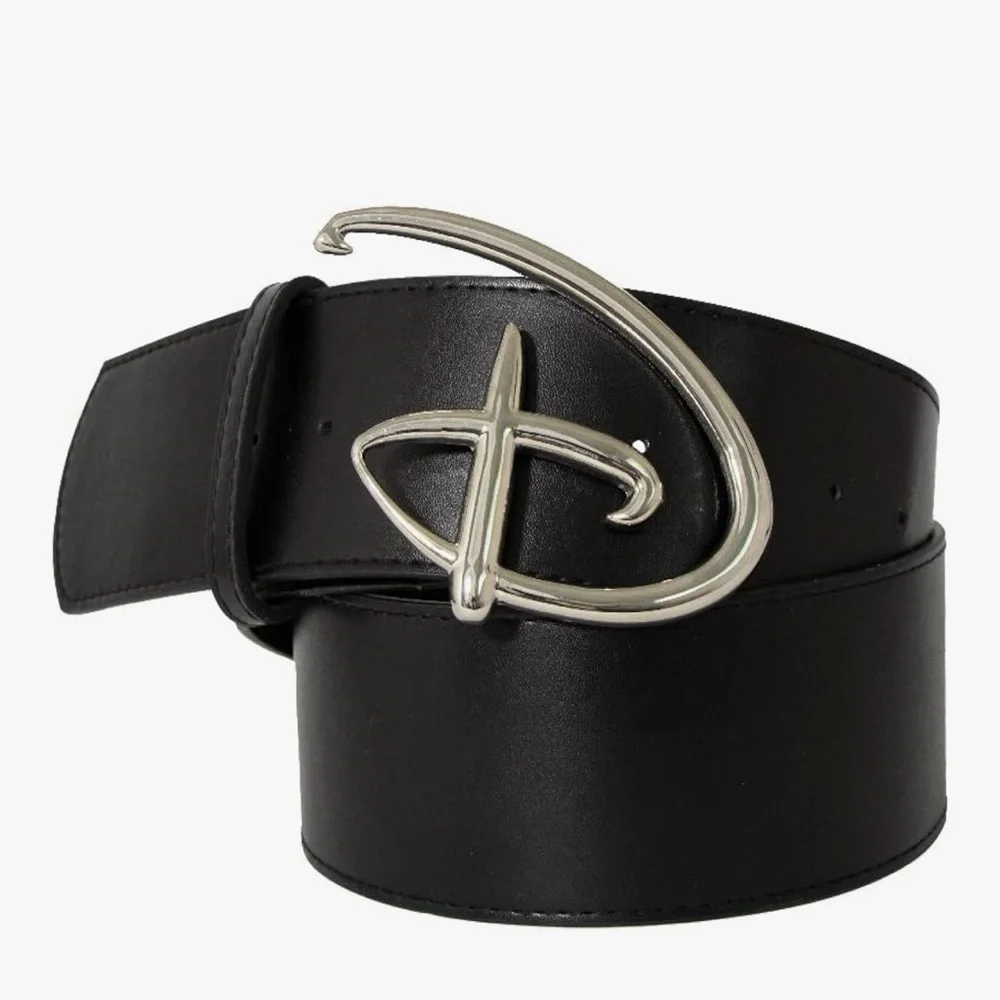 Buckle Down Disney D Belt- Silver size small 2.75